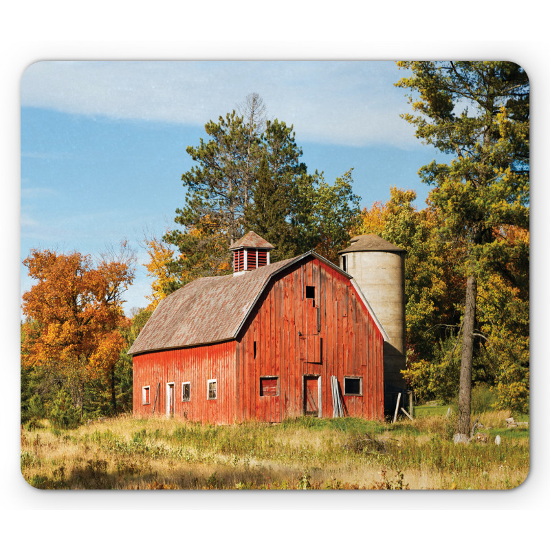 Old Barn Silo with Trees Mouse Pad