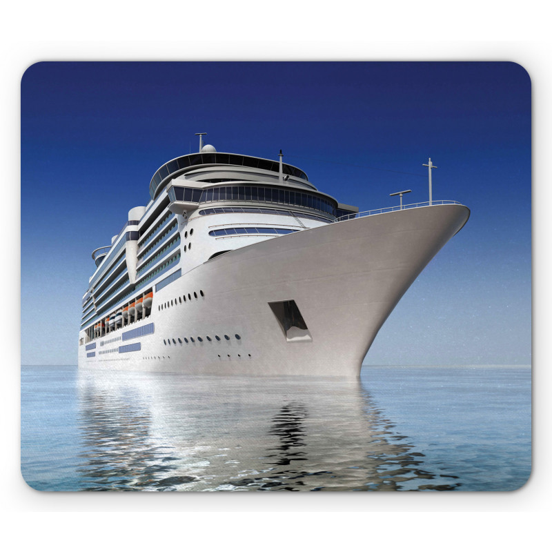 White Ship on the Water Mouse Pad