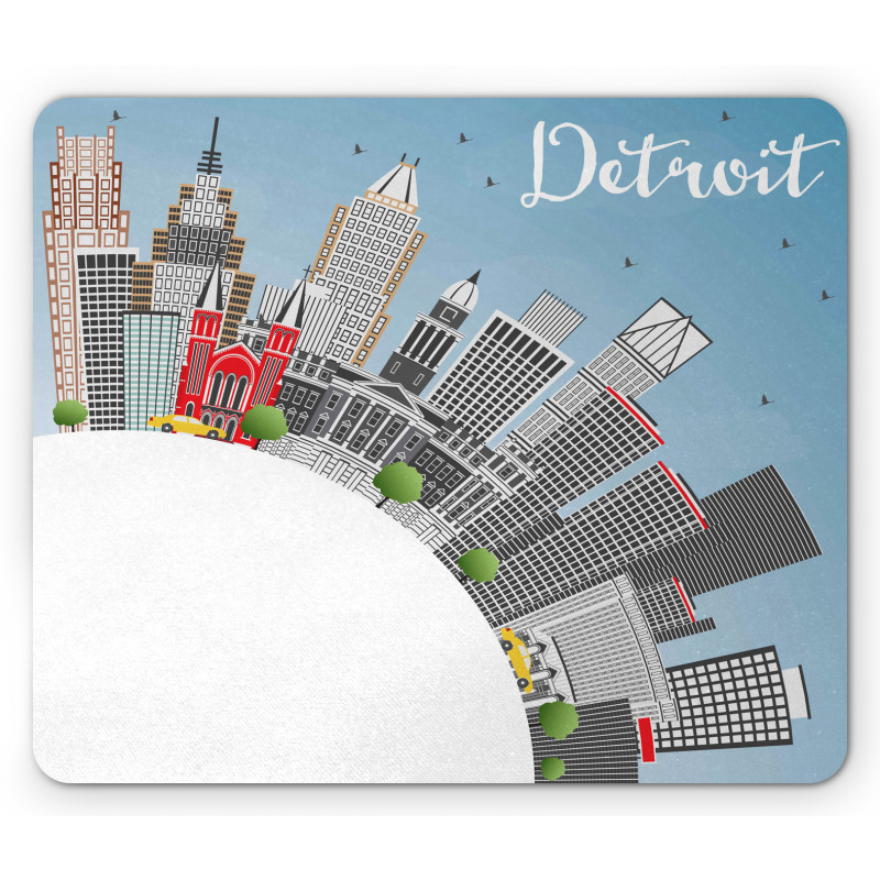 Detroit USA Skyline Art Mouse Pad