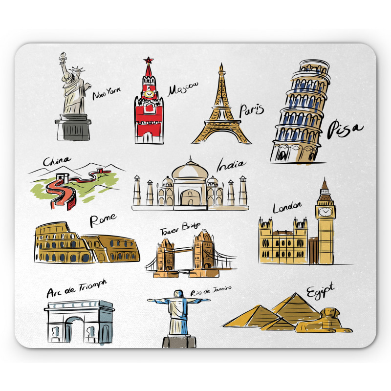 Famous Landmarks Tourism Mouse Pad