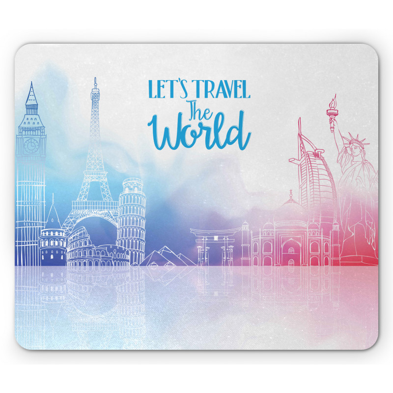 Travel the World Hand Drawn Mouse Pad