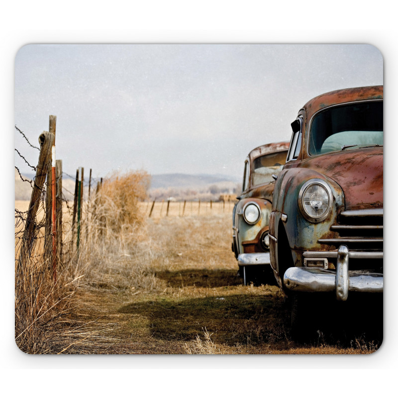 Rusty Trucks Rural View Mouse Pad