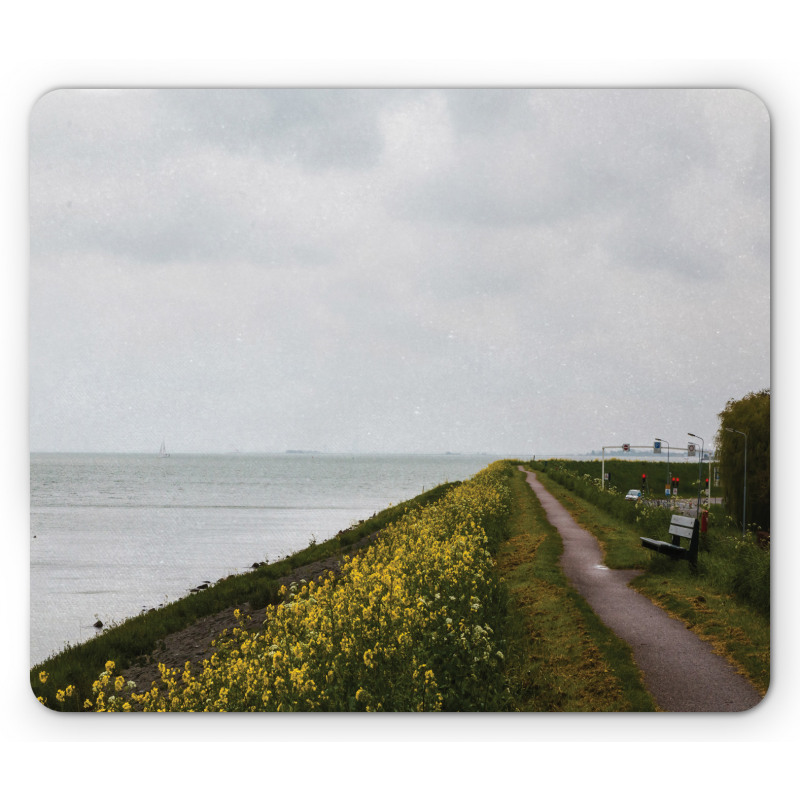 Flower Sea Cloudy Day Mouse Pad