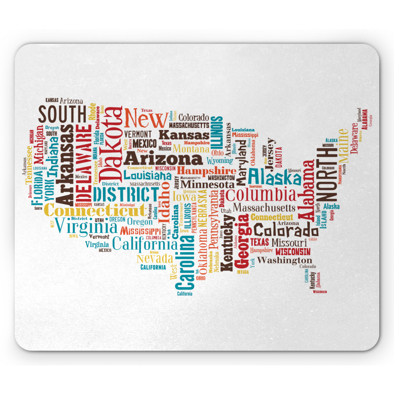 Map Cities Towns Names Mouse Pad