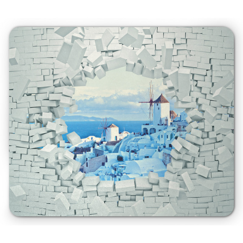 Breaking Wall Santorini Mouse Pad