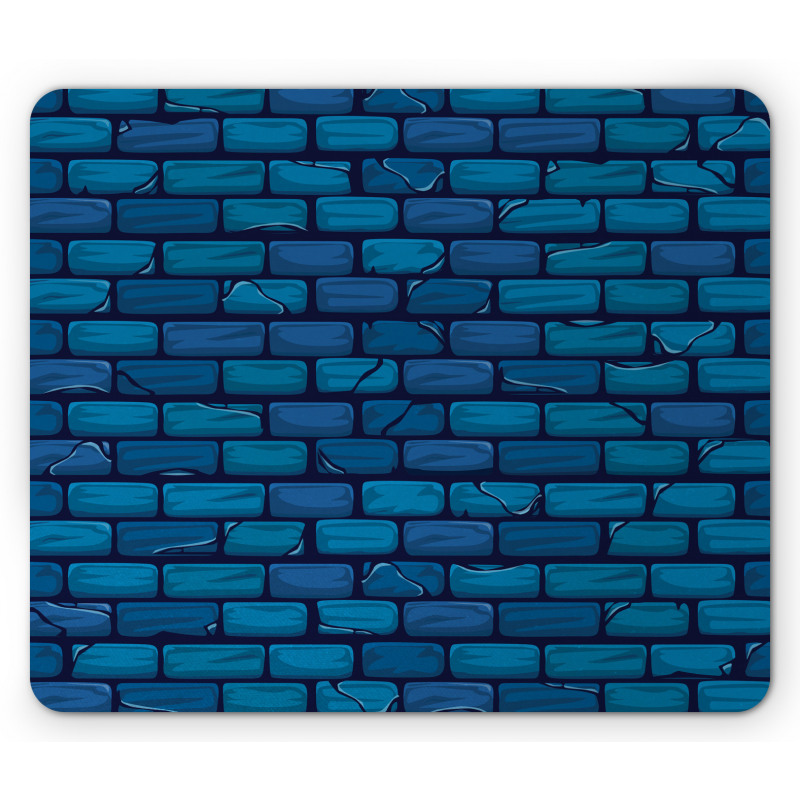 Blue Colored Stone Wall Mouse Pad