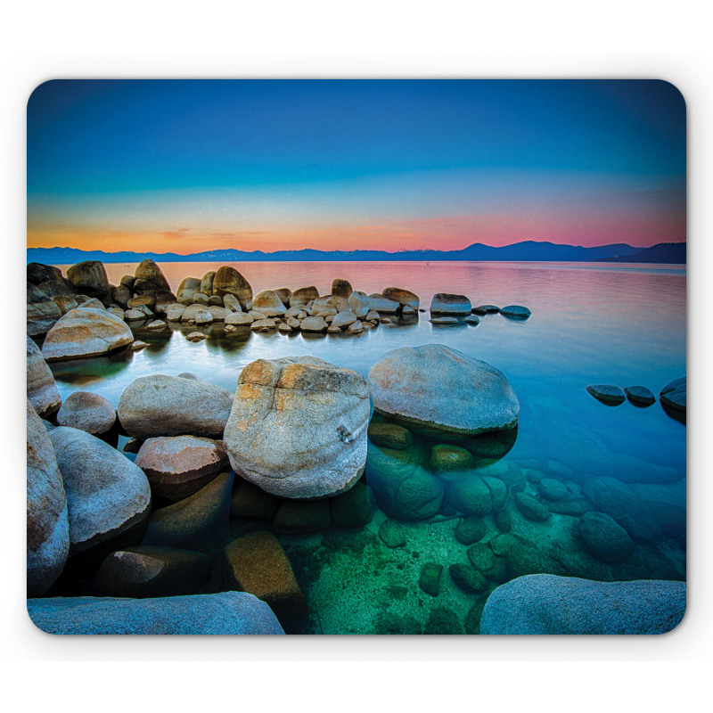 Stones Sunset View over Water Mouse Pad