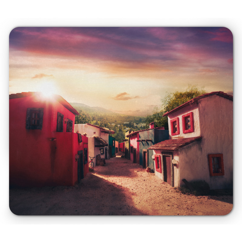 Mexican Town Sunset Mouse Pad