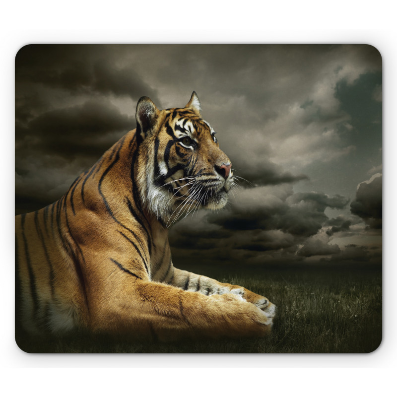 Jungle African Cat Clouds Mouse Pad