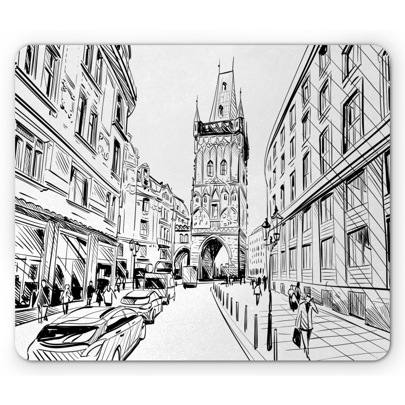 Prague City Sketch Mouse Pad