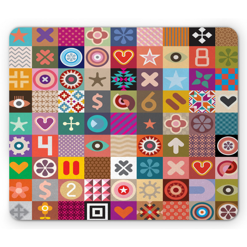 Multi Patterned Squares Mouse Pad