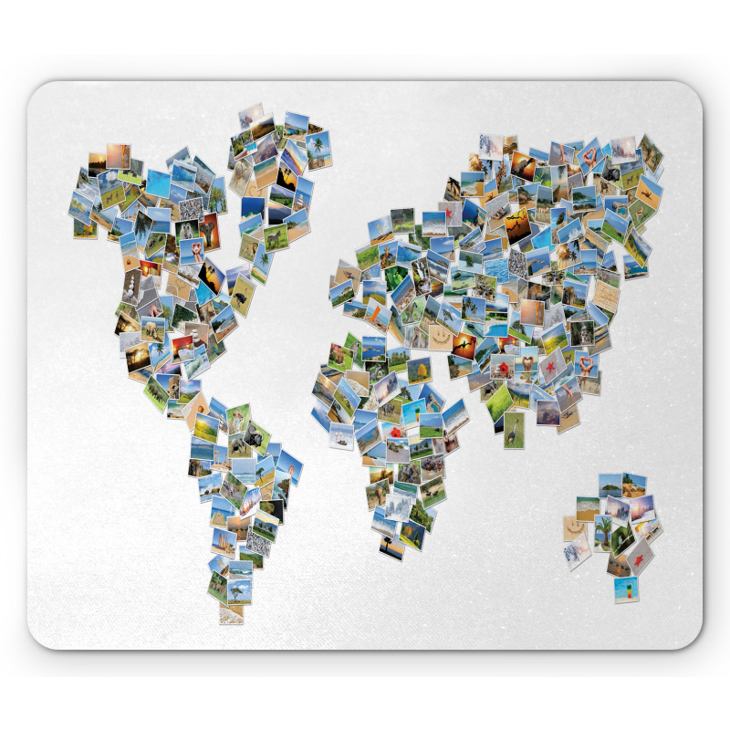 Photos Placed as World Map Mouse Pad