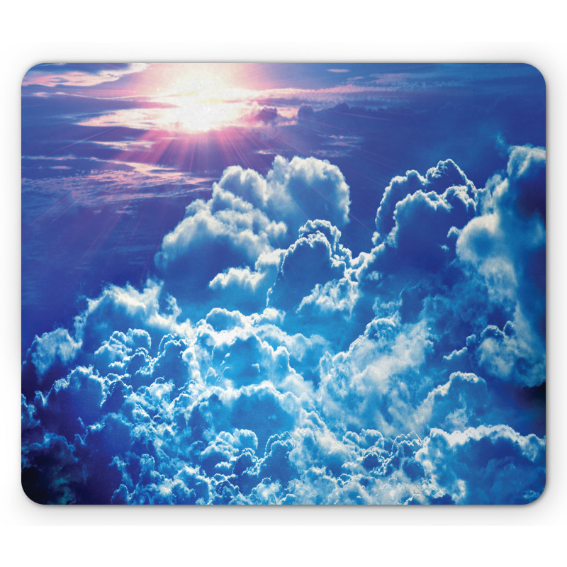 Blue Cloudy Sky Sunrise Photo Mouse Pad