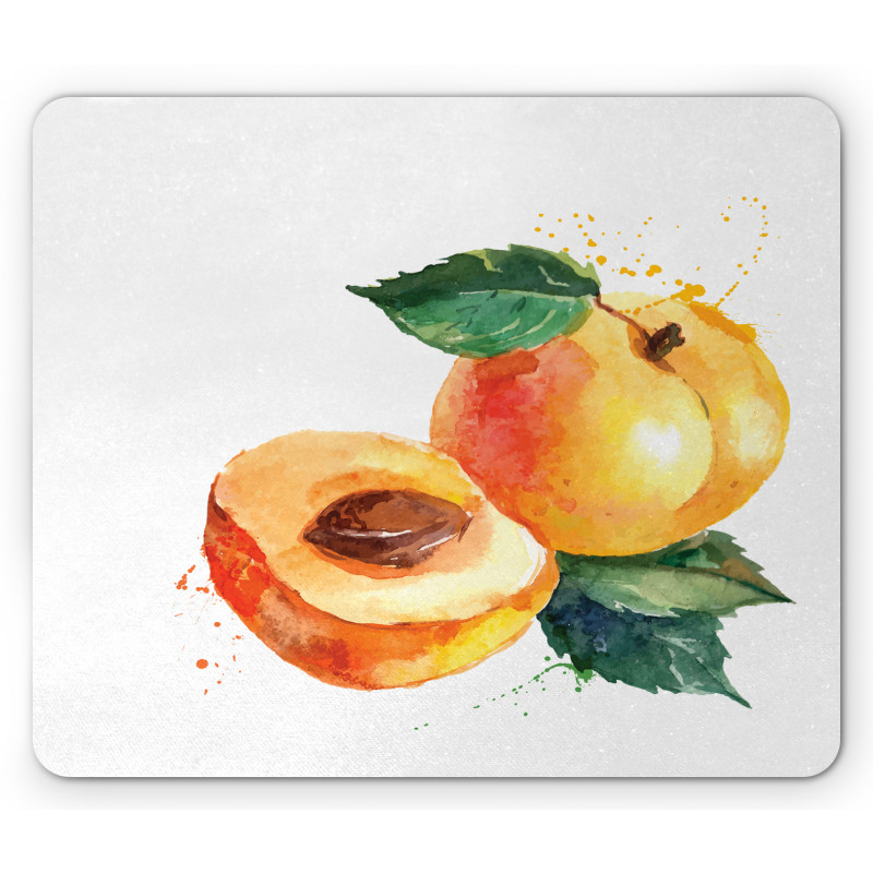 Watercolor Half Apricot Mouse Pad