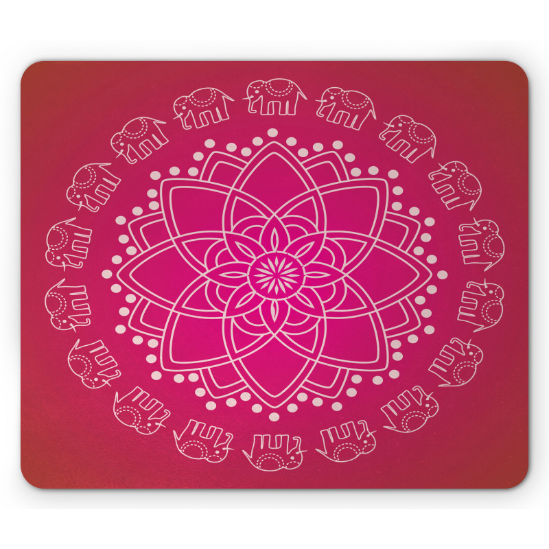 Ombre Elephant Ring Flower Mouse Pad