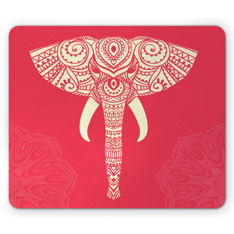 Romantic Wild Elephant Head Mouse Pad