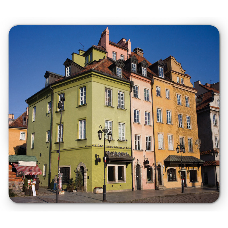 Poland Old Town Houses Scene Mouse Pad