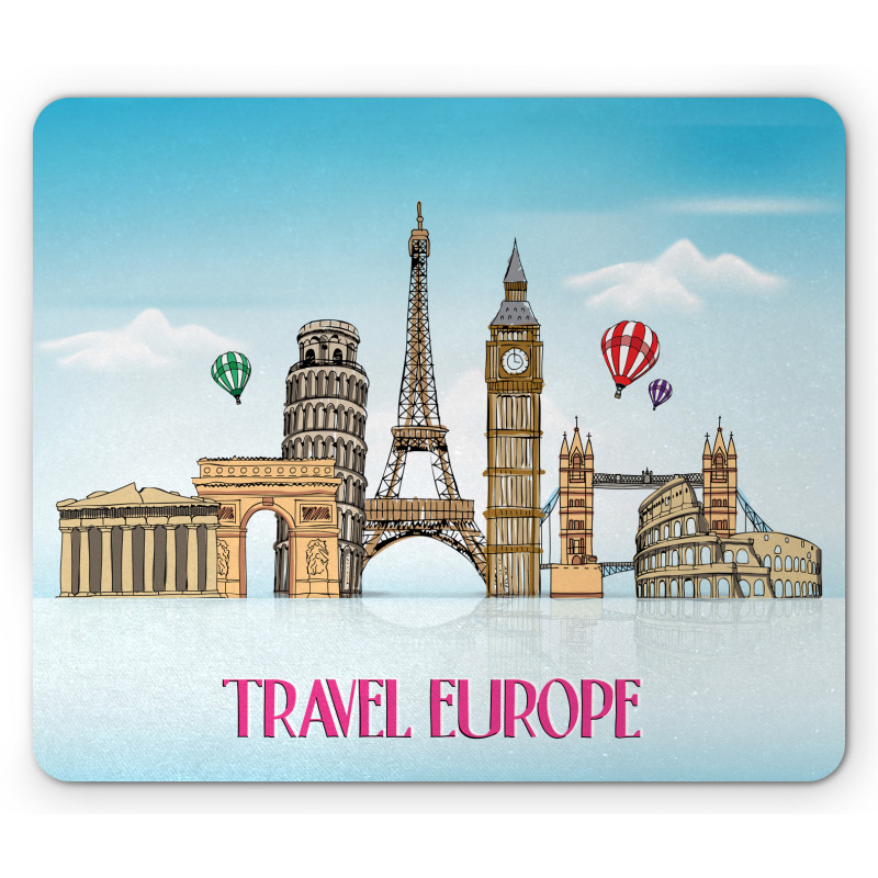 Travel Europe Landmarks Sky Mouse Pad