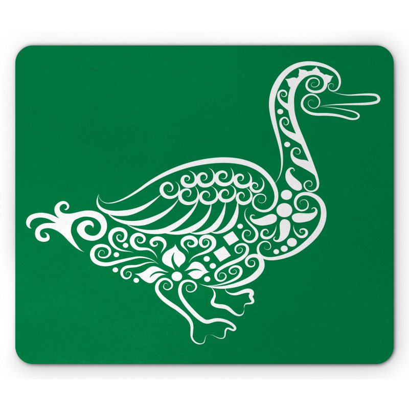 Calligraphic Oriental Floral Mouse Pad