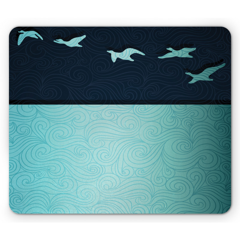 Abstract Birds Curl Ornament Mouse Pad