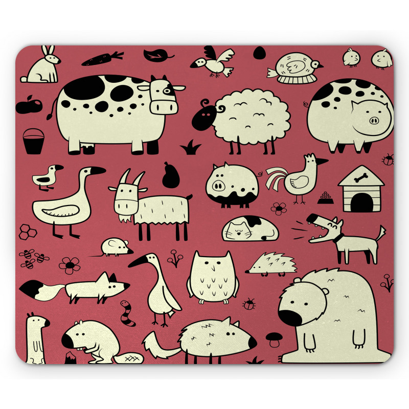 Nursery Childish Animals Mouse Pad