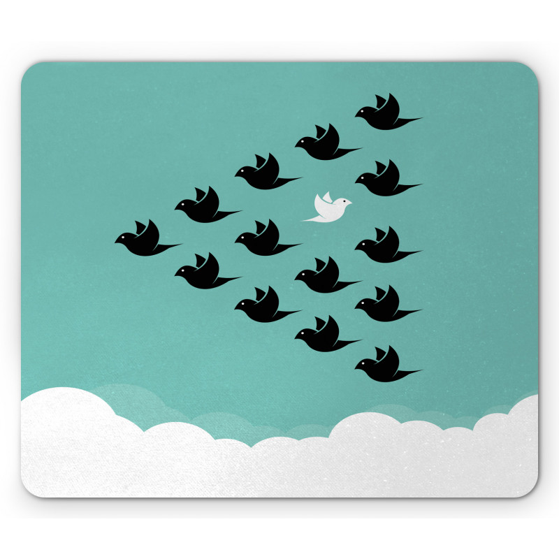 Bird Silhouettes over Clouds Mouse Pad