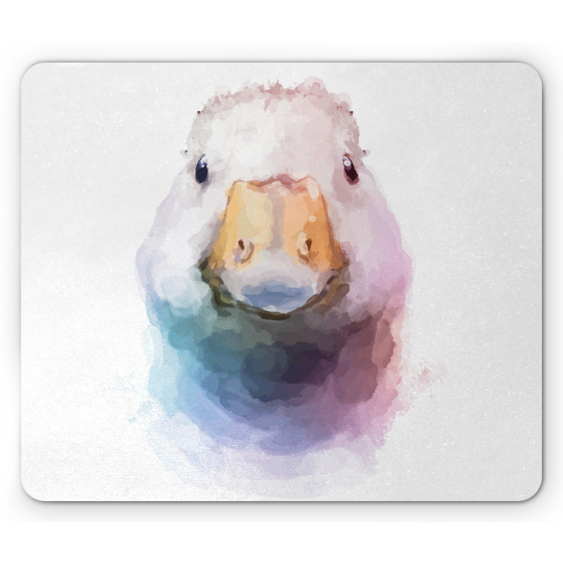 Watercolor Goose Face Mouse Pad