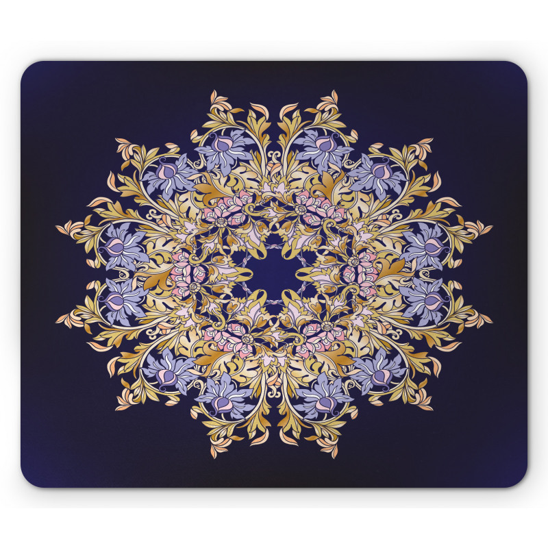 Vintage Floral Rococo Style Mouse Pad