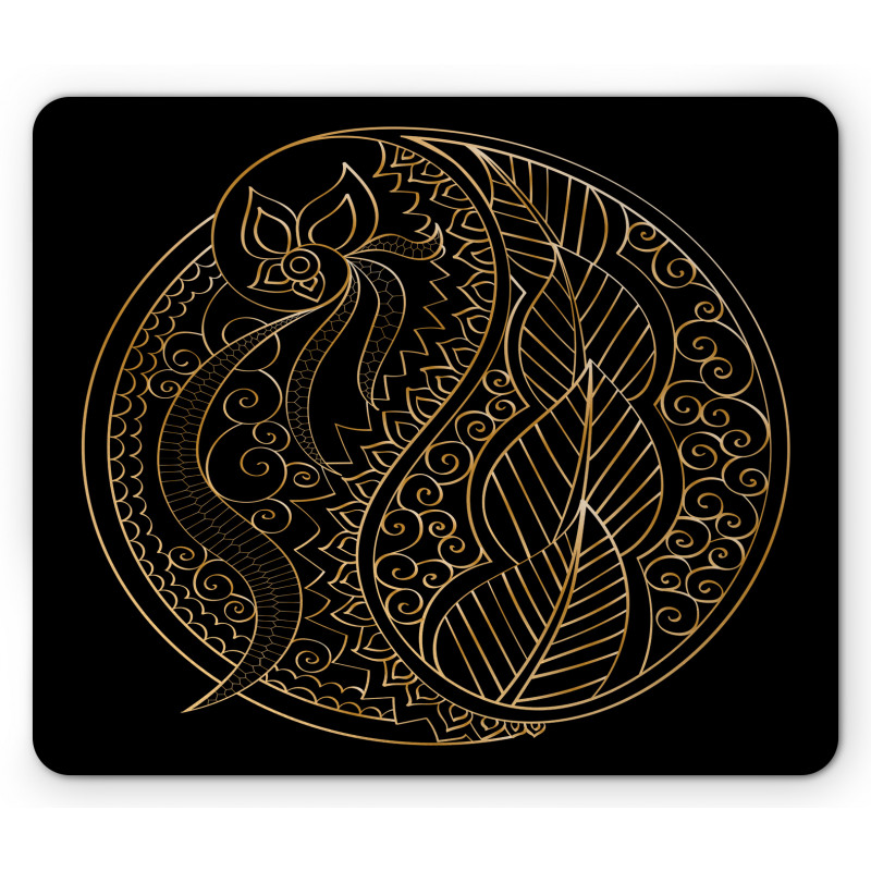 Bohemian Outline Curlicue Mouse Pad