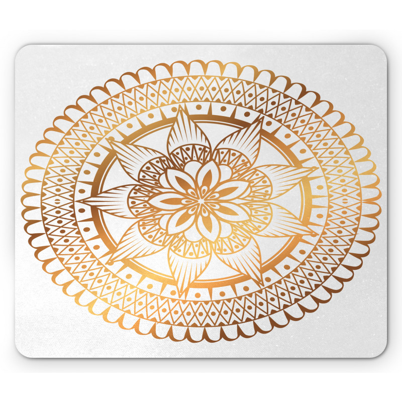 Circular Floral Art Therapy Mouse Pad