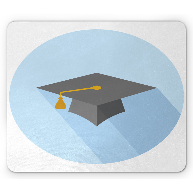 Cap on Blue Round Mouse Pad