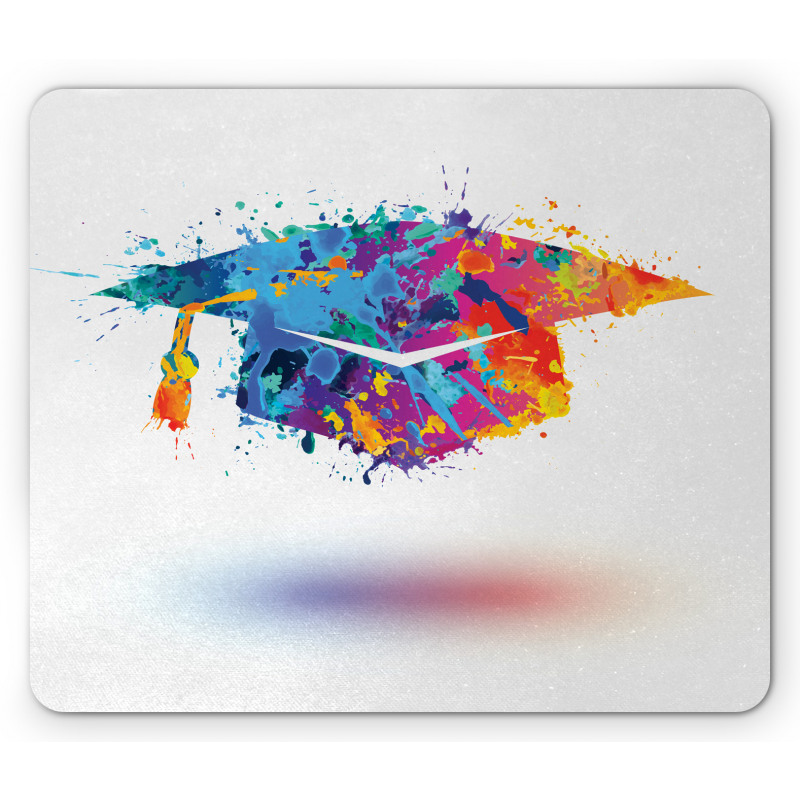 Colorful Cap Paint Blots Mouse Pad