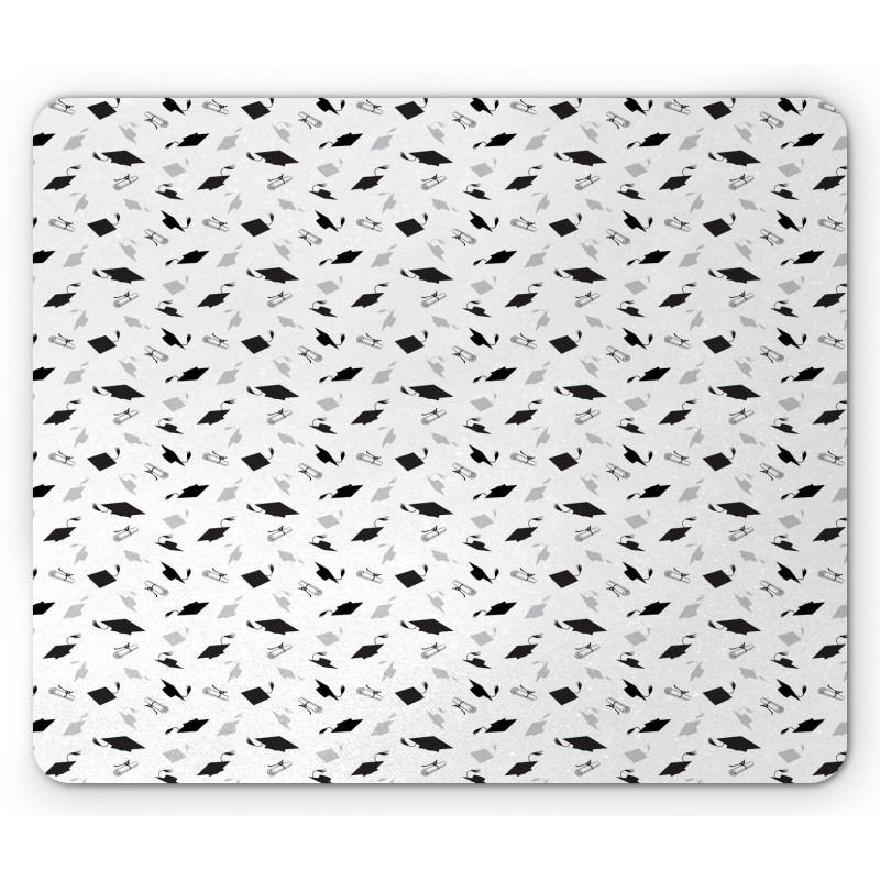 Cap and Diploma Patterns Mouse Pad