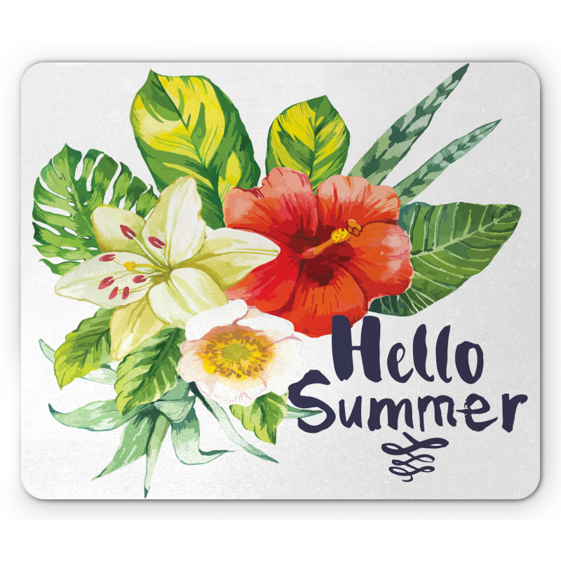 Tropical Flowers and Plants Mouse Pad