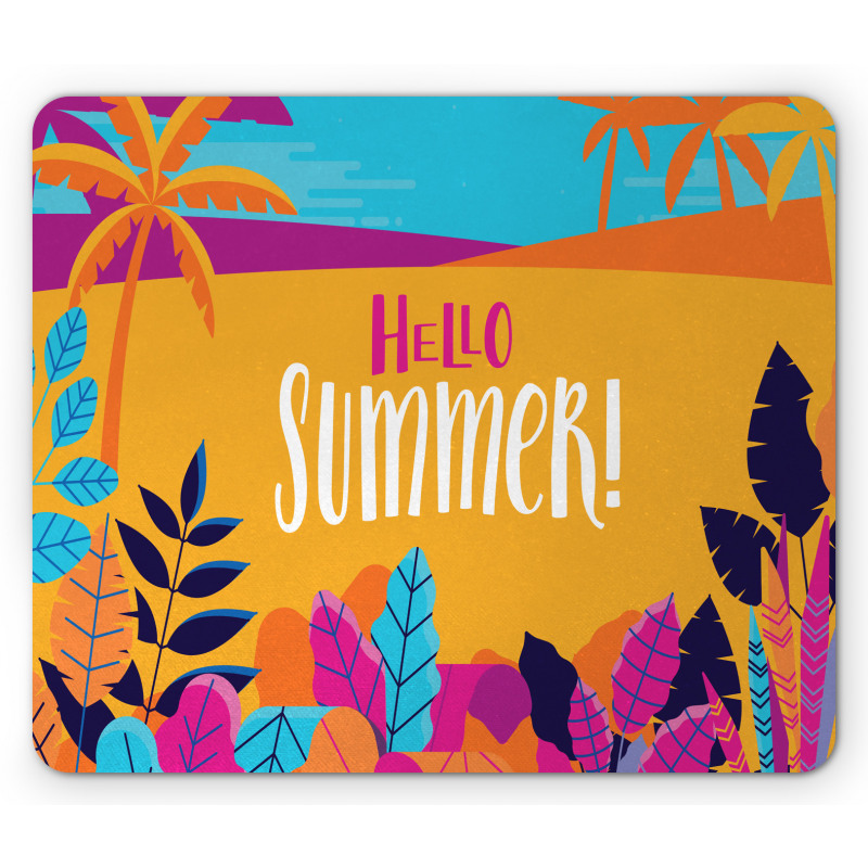 Tropical Beach Hello Summer Mouse Pad