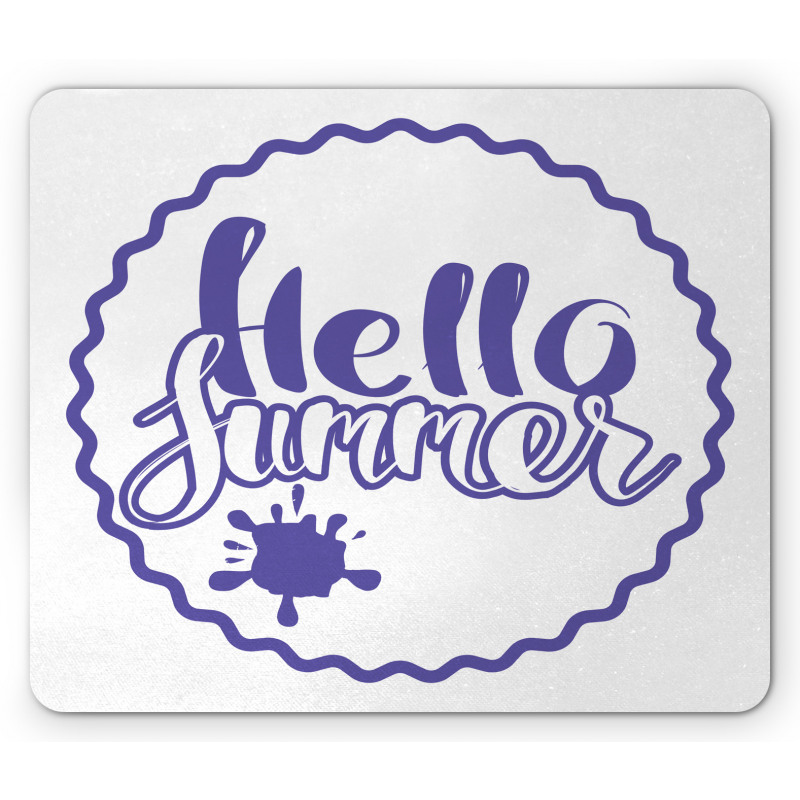 Hello Summer Season Circle Mouse Pad