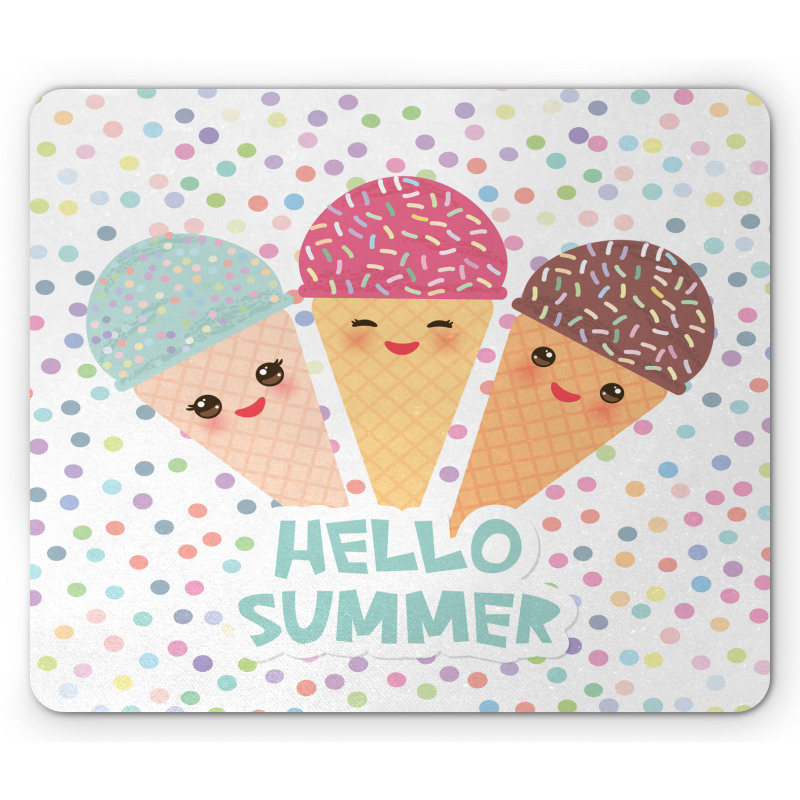 Ice Cream Cone with Dots Mouse Pad