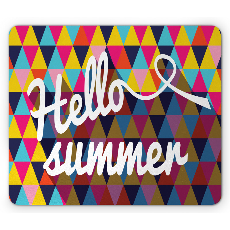 Retro Triangles Hello Summer Mouse Pad