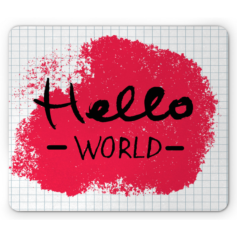 Hello World Calligraphy Art Mouse Pad