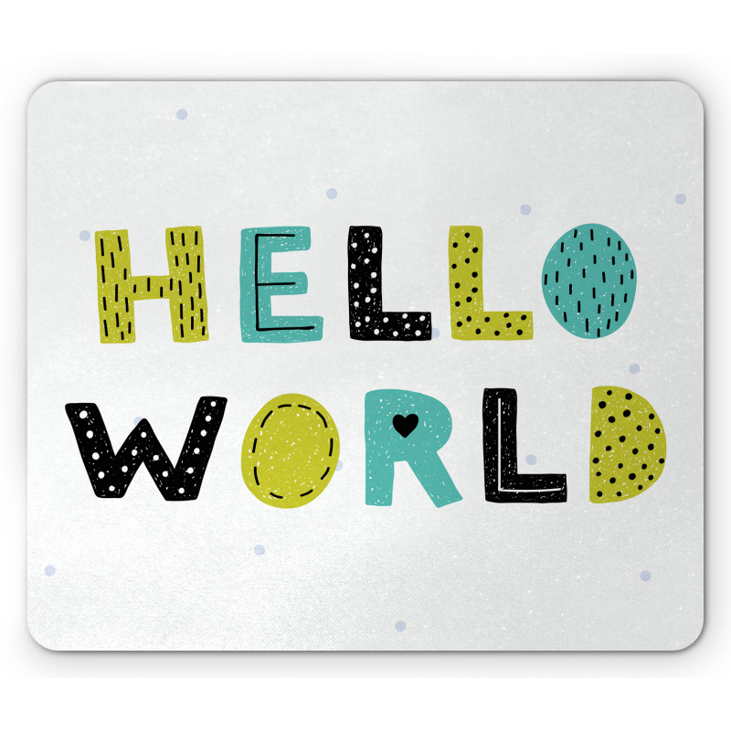 Boys Hello World Polka Dots Mouse Pad