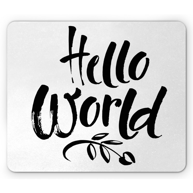 Hello World Tree and Words Mouse Pad