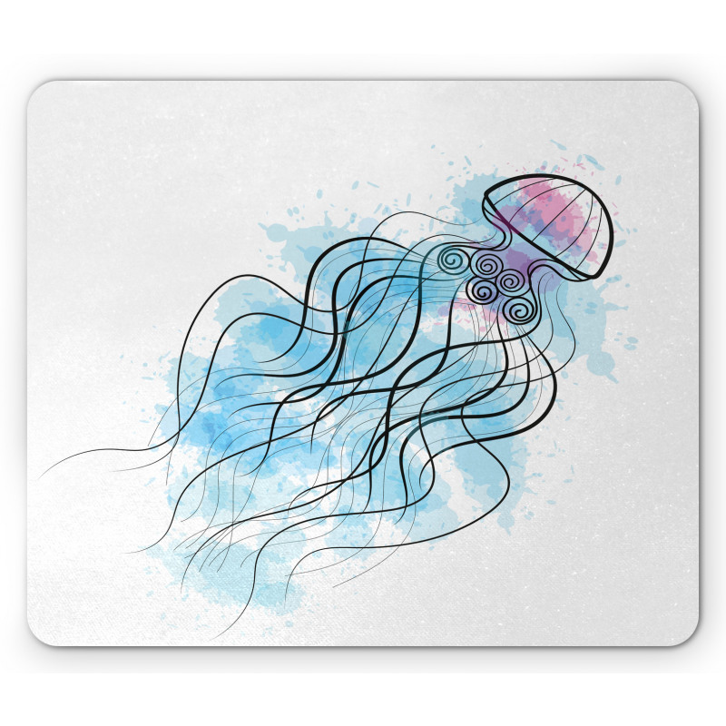 Outline Curly Tentacles Mouse Pad