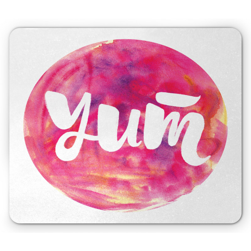 Wording on Watercolor Round Mouse Pad