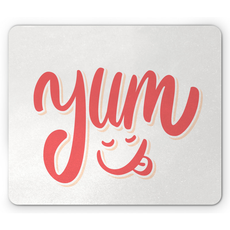 Words with Emoji Licking Face Mouse Pad