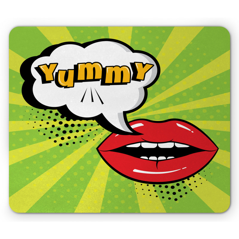 Retro Comic Balloon Lips Art Mouse Pad