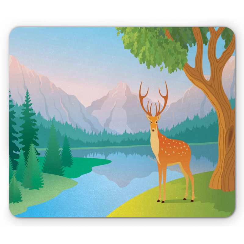 Deer Mountain Landscape Mouse Pad