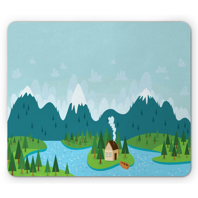 Rural Home Mountains Mouse Pad