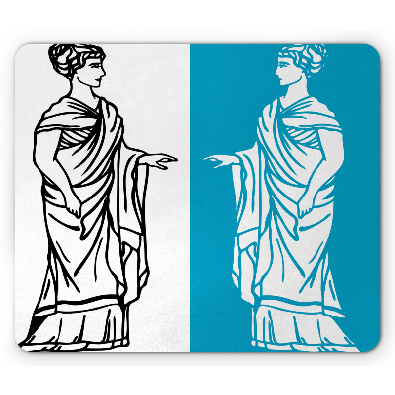 Greek Woman with Long Tunic Mouse Pad
