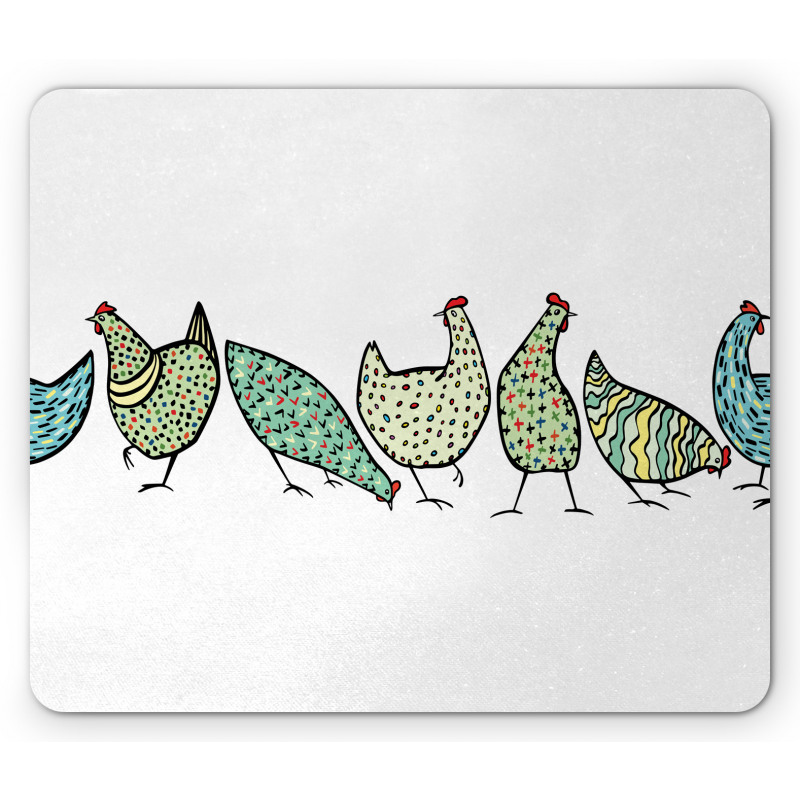 Farm Hen with Ornaments Mouse Pad