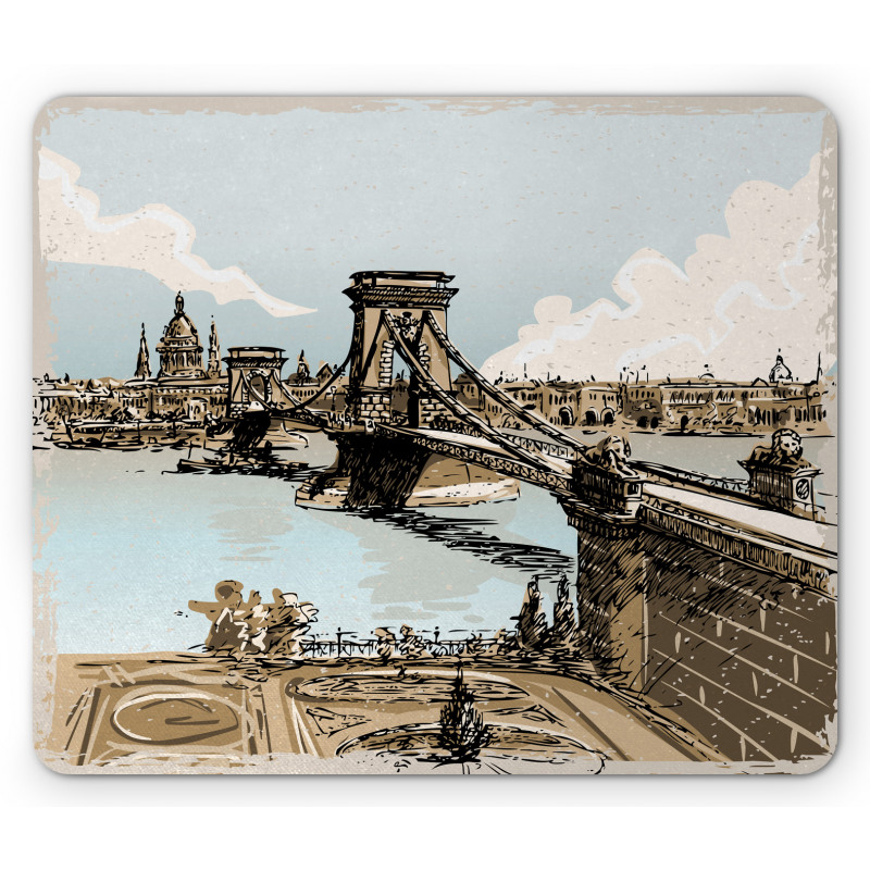 Vintage Sketch Budapest Mouse Pad